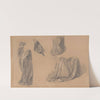 Studies of various parts of dresses for the painting &#039;The Upbringing of Sigismund Augustus&#039; by Józef Simmler