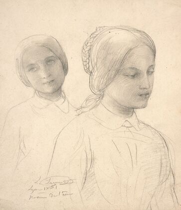 Studies of women for ‘Le Poème de l’âme’ (1851)