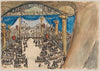 Studium scenograf. – widownia i scena z dekoracją (1908)