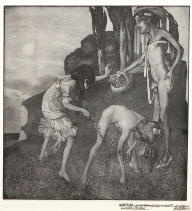 Study for a Bookplate with St. George Rescuing a Maiden from a Dragon