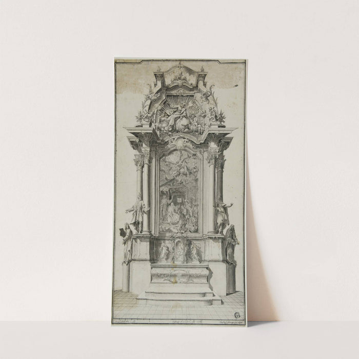 Study for an Altar Containing a Painting of the Adoration of the Shepherds by Carl Joseph Haringer