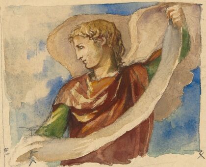 Study for Angel in Decoration of Tower, Trinity Church, Boston