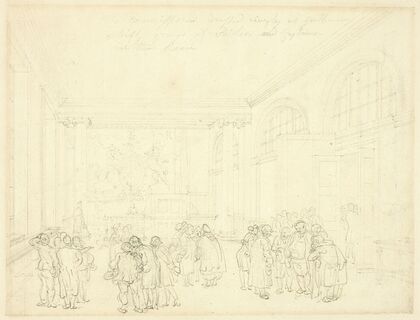 Study for Excise Office, Broad Street, from Microcosm of London