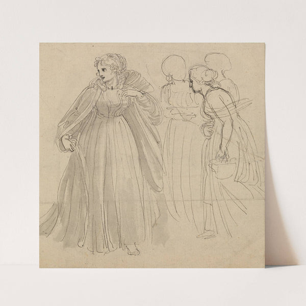 Study for Illustration – A Princess with her Attendants by Thomas Stothard