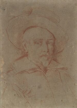 Study for self-portrait in the Uffizi Gallery, Florence