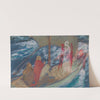 Study for ‘Solomon’s Ship’ in The Quest of the Holy Grail mural series at Boston Public Library by Edwin Austin Abbey