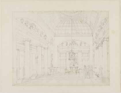 Study for The Hall, Carlton House, from Microcosm of London