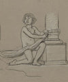 Study for Young Boy Crouching Next to Column