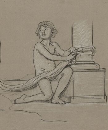 Study for Young Boy Crouching Next to Column