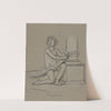 Study for Young Boy Crouching Next to Column (ca. 1893) by Elihu Vedder