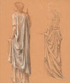Study of a draped female figure, with a subsidiary study of the same, for ‘The Sleep of Arthur in Avalon’