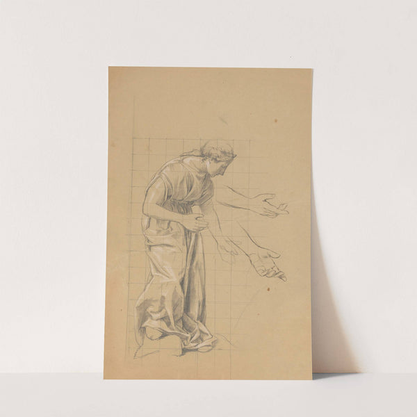 Study of a Female Figure in a Long Robe, Studies of Hands (1880 - 1890) by Hans Thoma