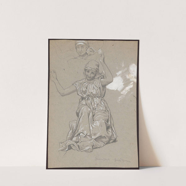 Study of a female figure; verso (study of a half-naked woman_1881 - 1885) by Hans Thoma