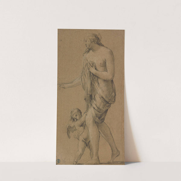 Study of a Female Figure with a Putto by Simon Vouet