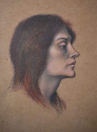 Study of a female head for The Love Potion