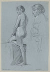 Study of a Female Nude, Sitting Female Nude, Study of a Head (1889)
