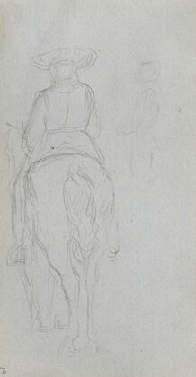 Study of a Figure on Horseback seen from behind (1860s)