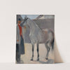 Study of a Grey Horse with a Coachman by Jozef Hanula