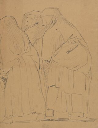 Study of a Group of Robed, Standing Figures