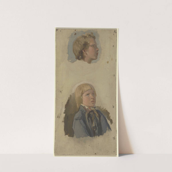Study of a head of two boys by Jakob Becker