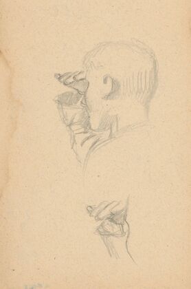 Study of a Head with Eyes Half Closed