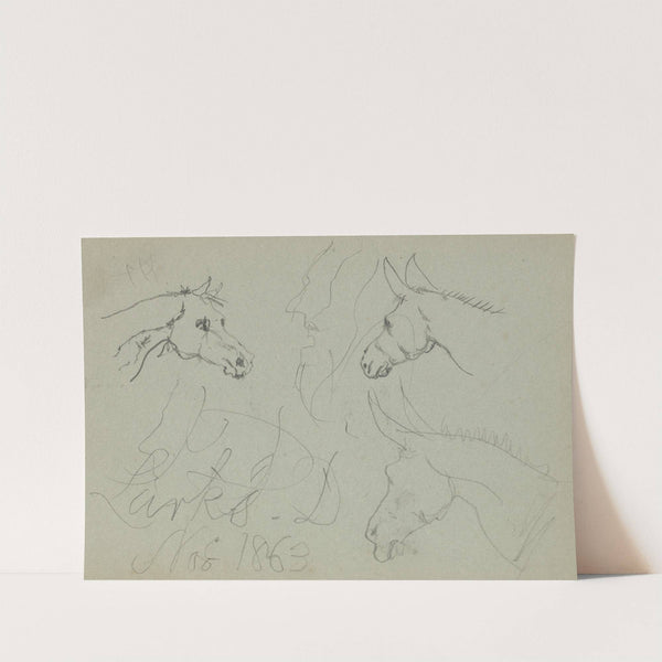 Study of a Horse&#039;s Head and Two Donkeys by Myles Birket Foster