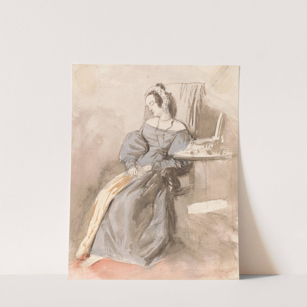 Study of a Lady Asleep in a Chair by Alfred Edward Chalon