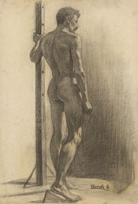 Study of a Man Holding a Pole