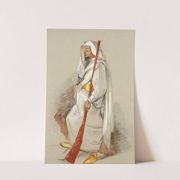 Study Of A Man Wearing North African Dress by John Frederick Lewis