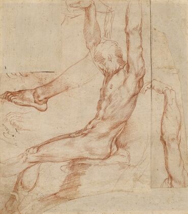 Study of a Man with Various Sketches