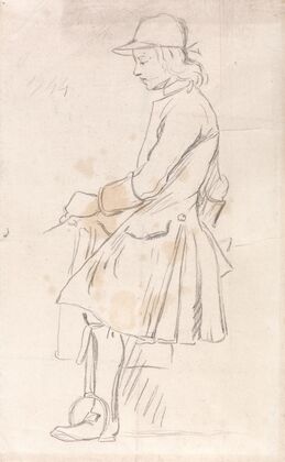 Study of a Mounted Jockey, Facing Left, June 3rd, 1744