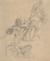 Study of a reclining figure, and a seated figure holding a lyre