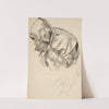 Study of a robed figure, crying, for The Quest of the Holy Grail mural series at Boston Public Library (1978) by Edwin Austin Abbey