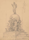 Study of a Sculptural Group with Evangelists Carrying the Globe