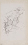 Study of a seated man reading, with a cat on his lap