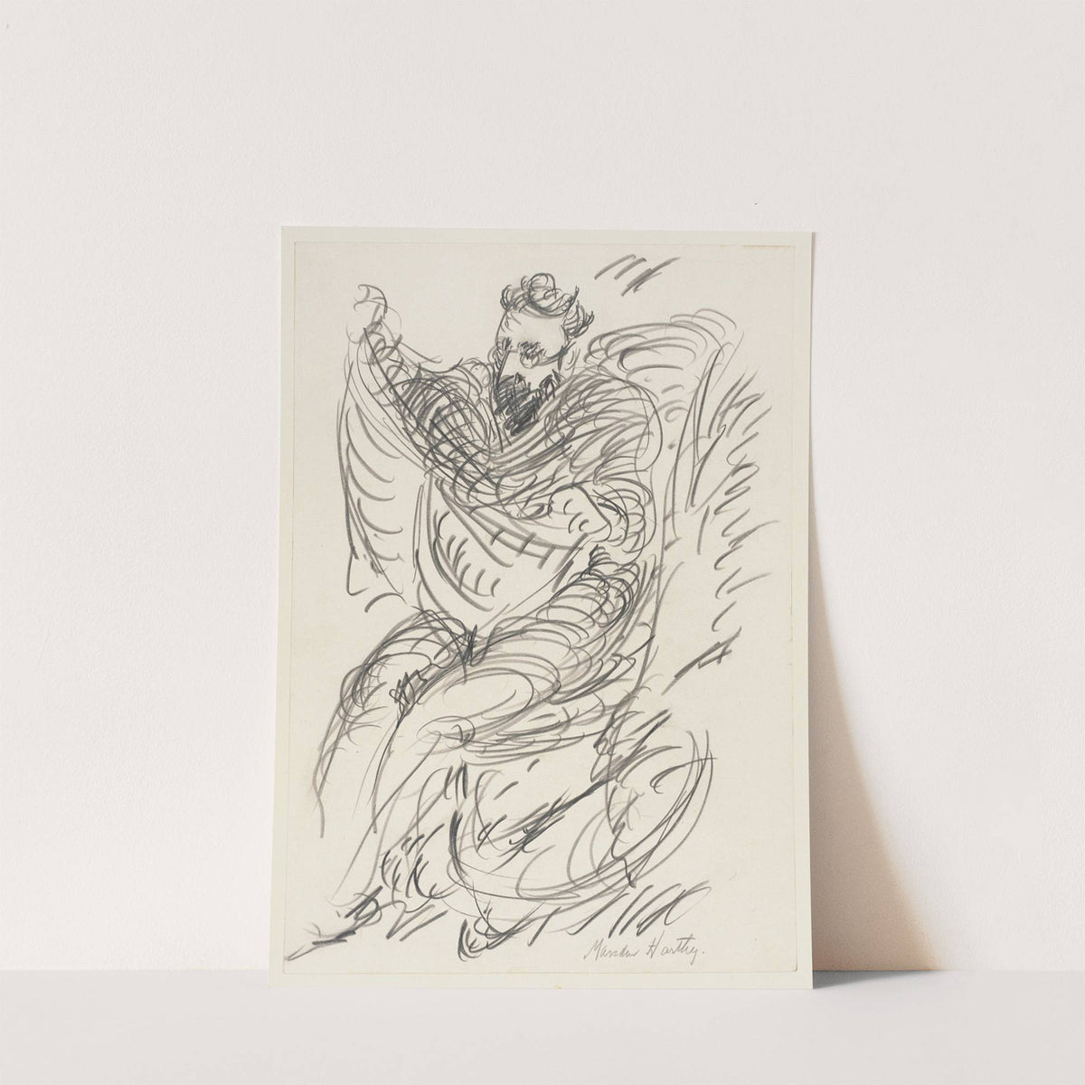 Study of a Seated Man with Beard and Spectacles by Marsden Hartley