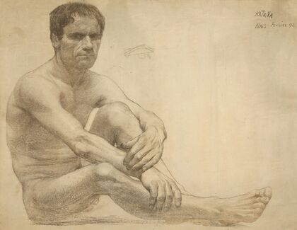 Study of a sitting male nude — size preview