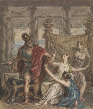 Study of a Soldier Attacking a Woman