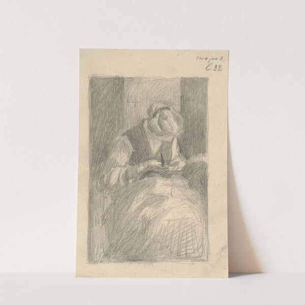 Study of a Steated Woman Sewing by Eduard Putra