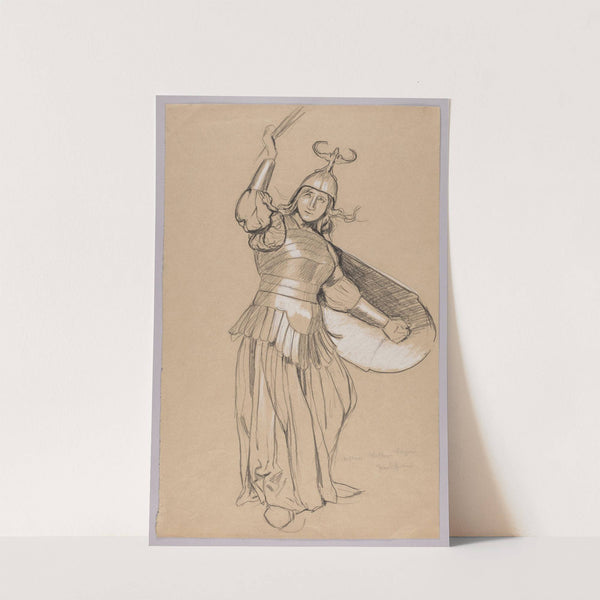 Study of a Valkyrie Costume in Combat (1896) by Hans Thoma