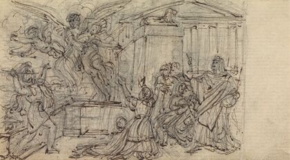 Study of a Woman, being Taken Away by a Winged Being
