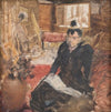 Study of a woman reading while sitting on the studio floor (1900)