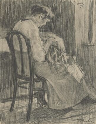 Study of a Woman Sewing