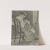 Study of a Woman Sewing by Eduard Putra