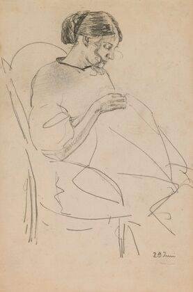 Study of a Woman Sewing (1908)