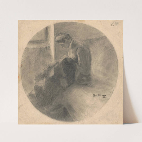 Study of a Woman Sowing (1910) by Eduard Putra