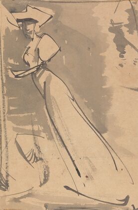 Study of a Woman with Wide Hat