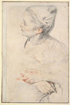 Study of a Woman’s Head and Hands