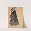 Study of an elegant woman in a black coat by Franz von Bayros