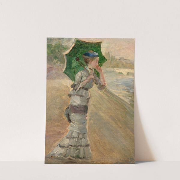Study of an elegant woman with parasol for ‘En bateau (Sisley et sa femme)’ (1880) by Marie Bracquemond